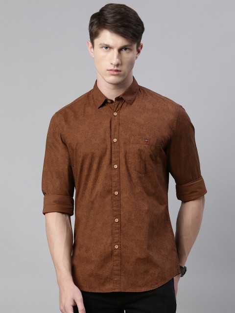 

Louis Philippe Jeans Men Brown Slim Fit Printed Casual Shirt