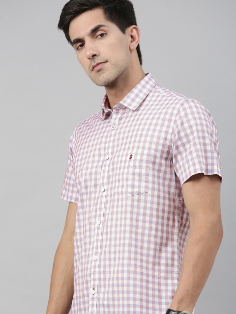 

Louis Philippe Sport Men Pink & White Slim Fit Checked Casual Shirt