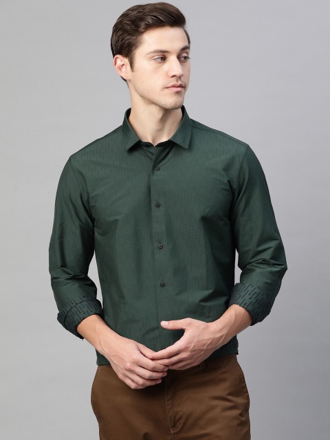 

Louis Philippe Sport Men Green & Blue Super Slim Fit Self Design Casual Shirt