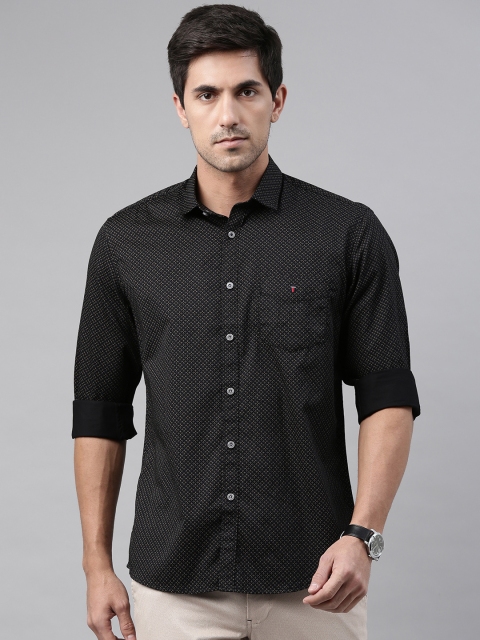 

Louis Philippe Sport Men Black & Yellow Pure Cotton Slim Fit Printed Casual Shirt