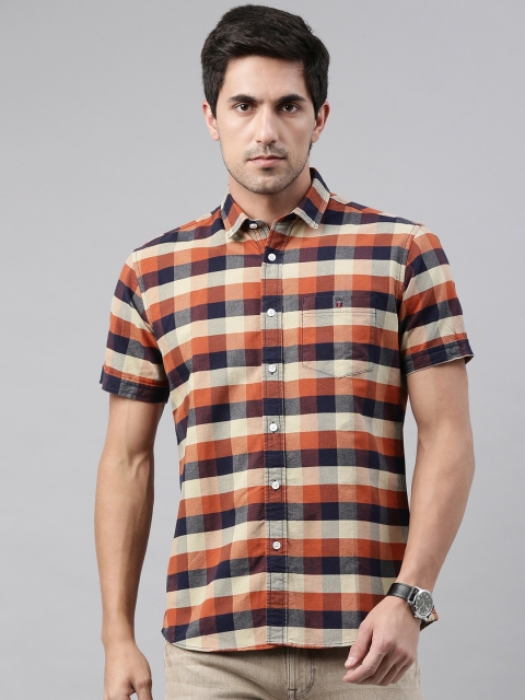 

Louis Philippe Jeans Men Brown & Beige Slim Fit Buffalo Checked Casual Shirt