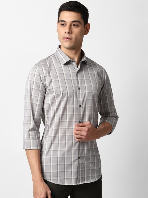 

Louis Philippe Sport Men Grey & White Super Slim Fit Checked Casual Shirt