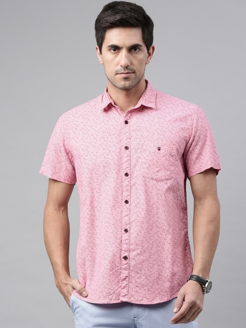 

Louis Philippe Sport Men Pink Pure Cotton Slim Fit Printed Casual Shirt