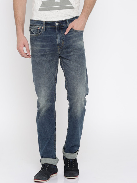 

Levis Men Blue 513 Slim Fit Low-Rise Clean Look Jeans