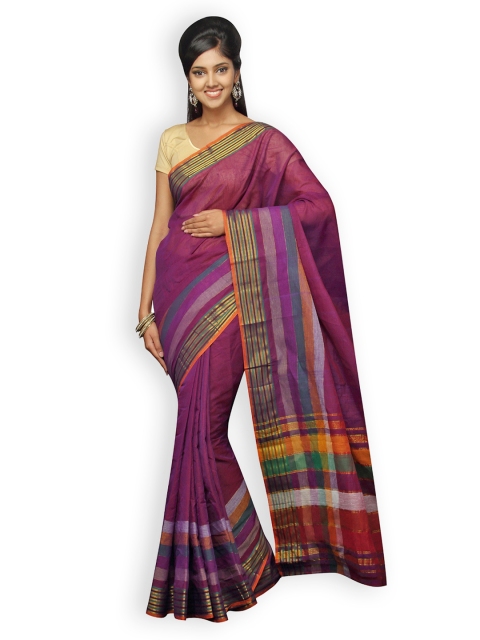 

Pavechas Purple Mangalagiri Cotton Traditional Saree