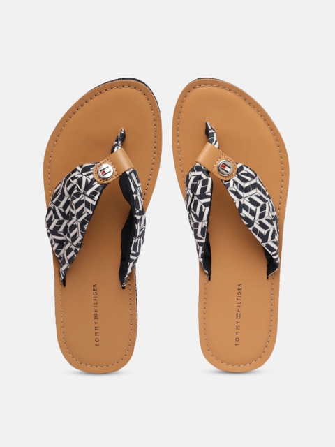 

Tommy Hilfiger Women Navy Blue Printed Open Toe Flats