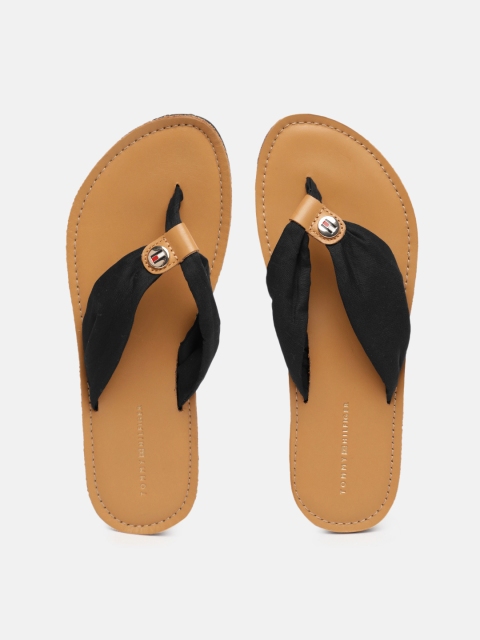 

Tommy Hilfiger Women Black Solid Open Toe Flats