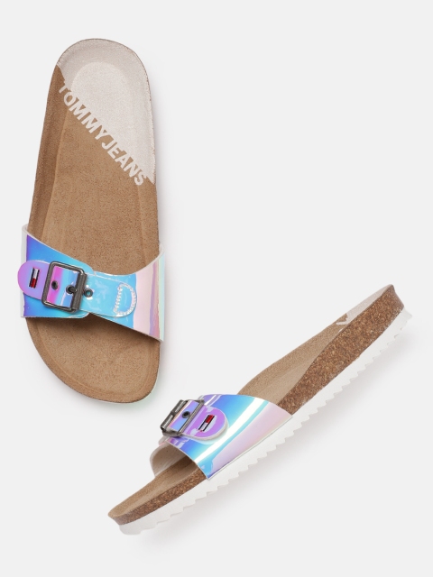 

Tommy Hilfiger Women Blue IRIDESCENT Open Toe Flats