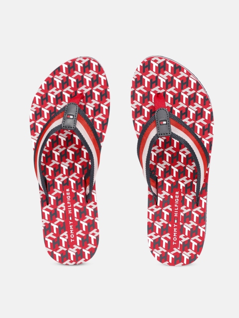 

Tommy Hilfiger Women Red Striped Thong Flip-Flops