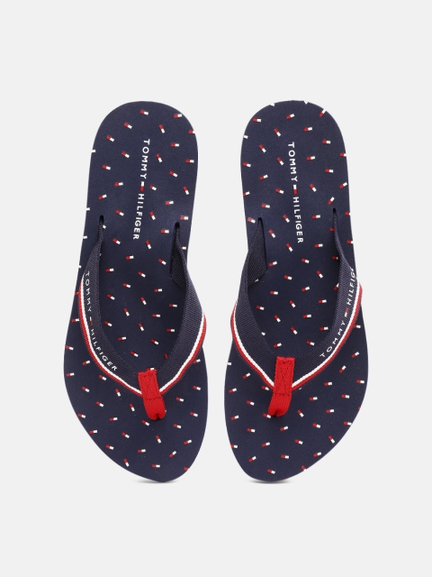 

Tommy Hilfiger Women Navy Blue Printed ESSENTIAL MINI FLAG Thong Flip-Flops