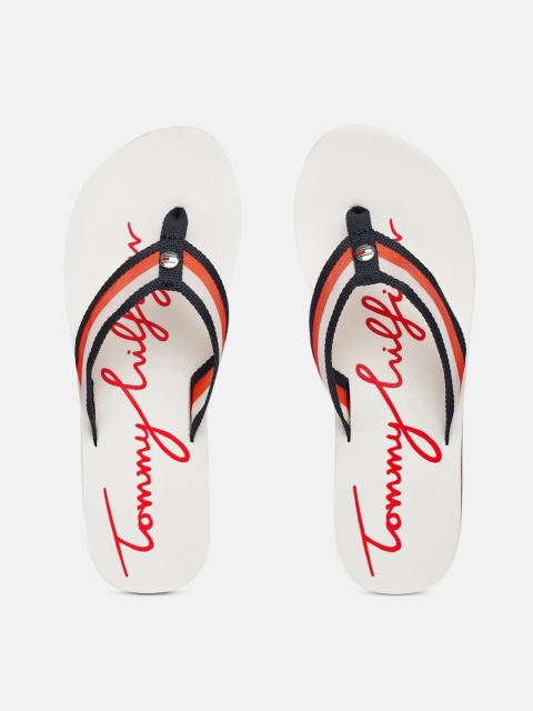 

Tommy Hilfiger Women White Striped Thong Flip-Flops