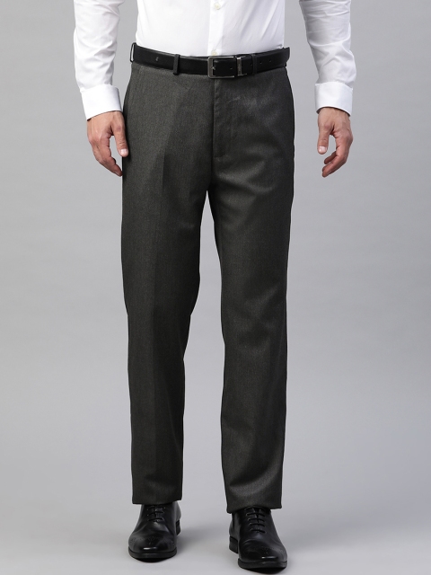 

Marks & Spencer Men Charcoal Grey Slim Fit Solid Formal Trousers