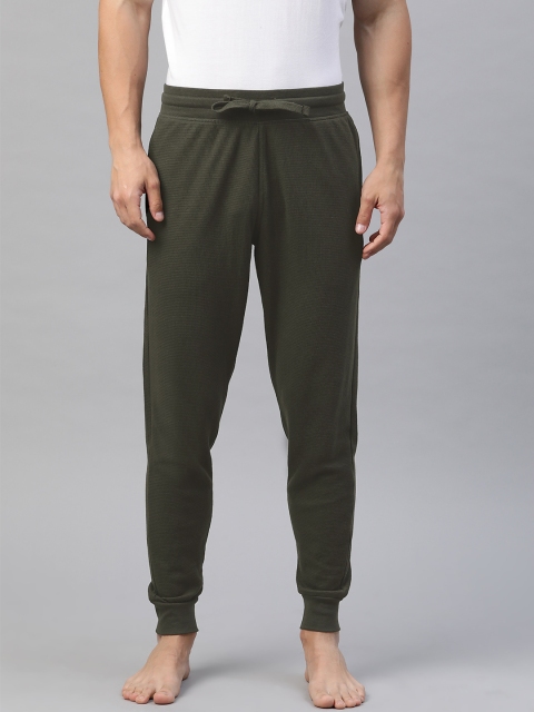 

Marks & Spencer Men Olive Green Self-Design Lounge Joggers