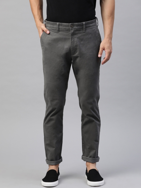

Marks & Spencer Men Charcoal Grey Slim Fit Solid Chinos