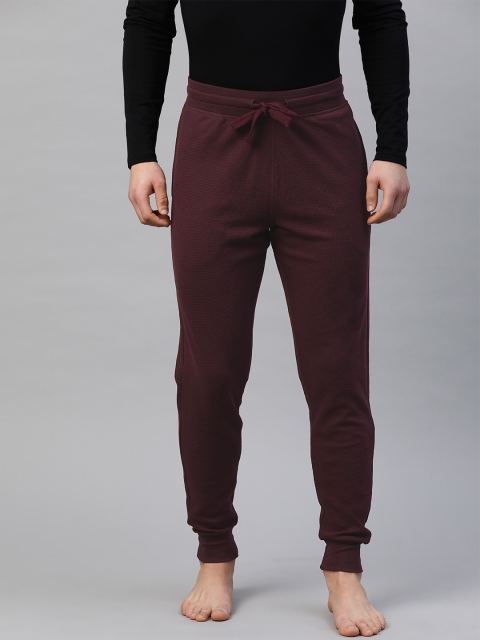 

Marks & Spencer Men Burgundy Self-Design Lounge Joggers