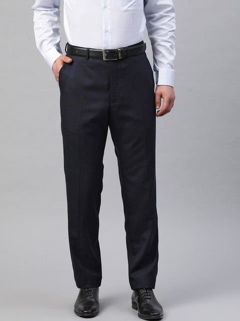 

Marks & Spencer Men Navy Blue Regular Fit Solid Formal Trousers