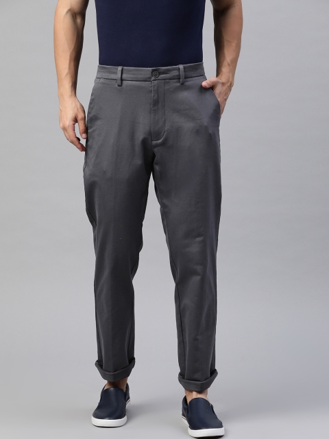 

Marks & Spencer Men Charcoal Grey Regular Fit Solid Regular Trousers