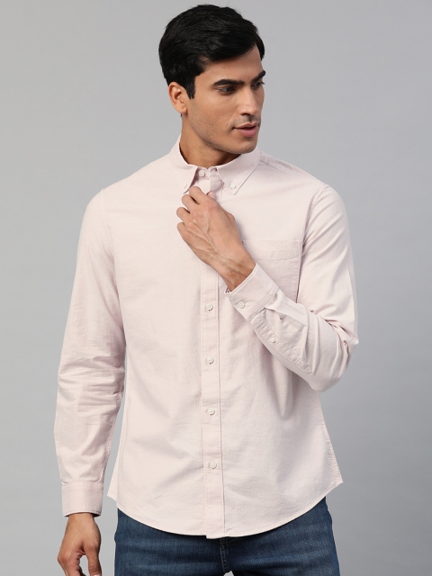 

Marks & Spencer Men Pink Pure Cotton Slim Fit Solid Casual Shirt