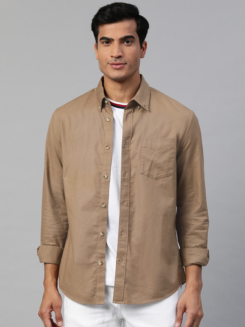 

Marks & Spencer Men Brown Regular Fit Solid Pure Cotton Casual Shirt