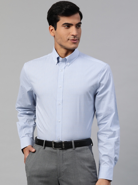 

Marks & Spencer Men Blue & White Regular Fit Checked Stretchable Formal Shirt