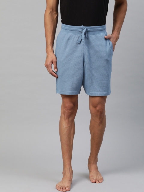 

Marks & Spencer Men Blue Self Design Lounge Shorts
