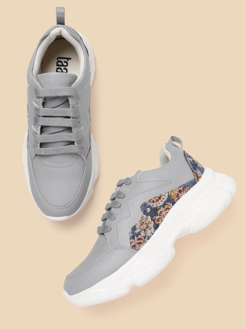 

Taavi Women Grey & Blue Ethnic Motifs Printed Detail Sneakers