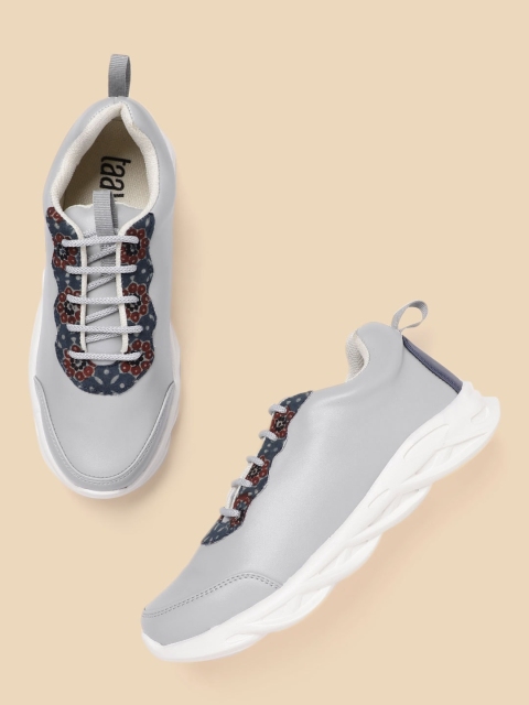 

Taavi Women Grey & Navy Blue Printed Detail Sneakers