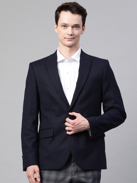 

Marks & Spencer Men Navy Blue Slim Fit Solid Single-Breasted Formal Blazer