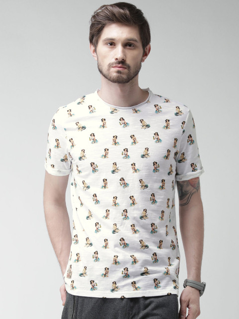 

Celio White Printed T-shirt