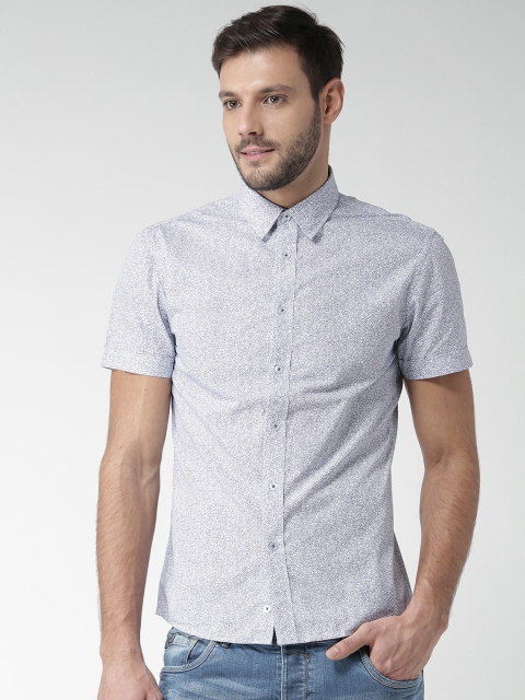 

Celio Blue Floral Print Slim Casual Shirt