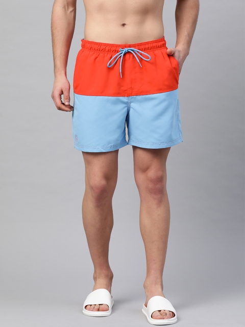 

Marks & Spencer Men Orange & Blue Colourblocked UPF 50+ Swim Shorts