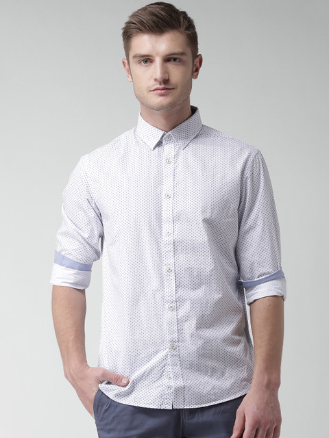 

Celio White Printed Casual Shirt