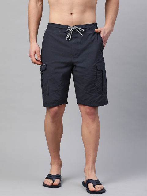 

Marks & Spencer Men Navy Blue Solid Sun Smart UPF 50+ Swim Shorts