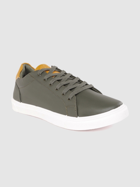 

The Roadster Lifestyle Co Men Olive Green Solid Sneakers