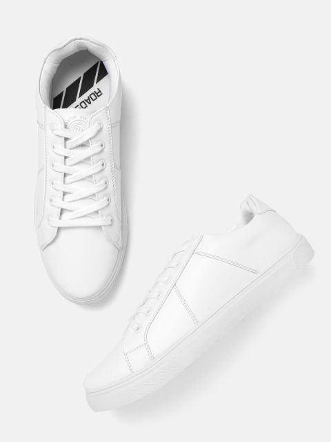 

The Roadster Lifestyle Co Men White Solid Sneakers