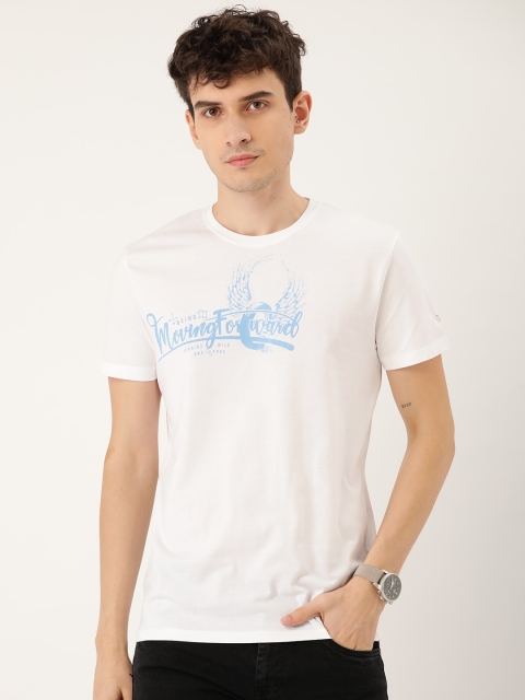 

Being Human Men White & Blue Typography Printed Cotton T-shirt