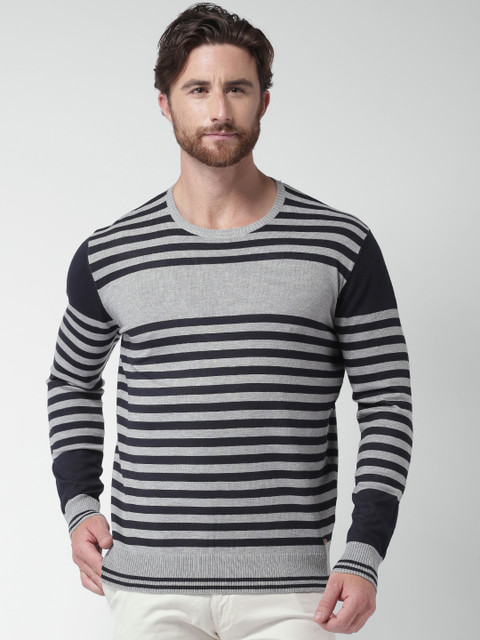 

Mast & Harbour Black & Grey Striped Sweater