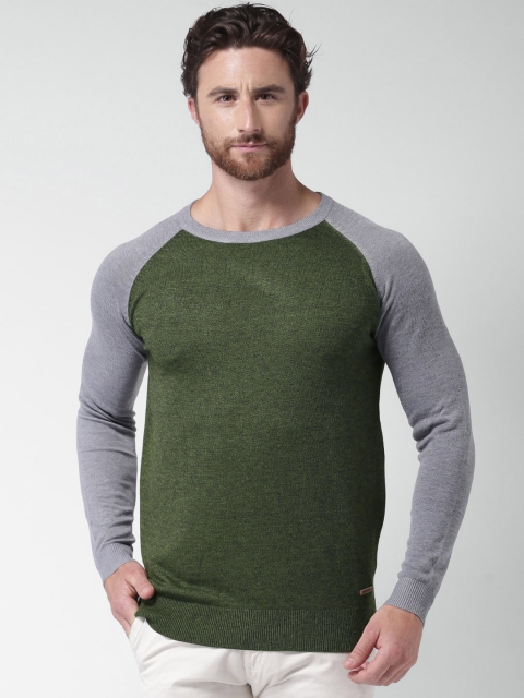 

Mast & Harbour Green & Grey Colourblock Sweater