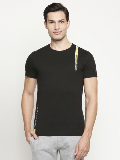 

Being Human Men Black Solid Pure Cotton T-shirt