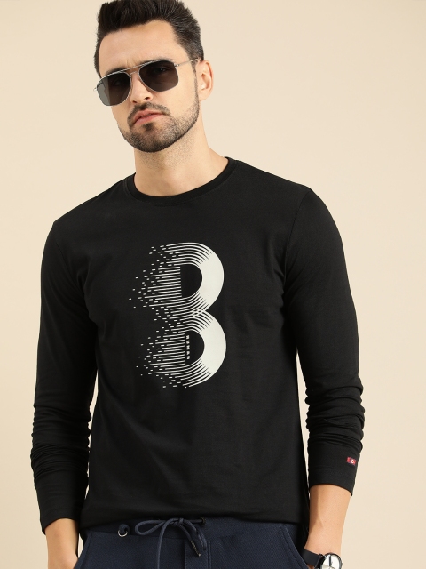 

Being Human Men Black Typography Printed Pure Cotton T-shirt