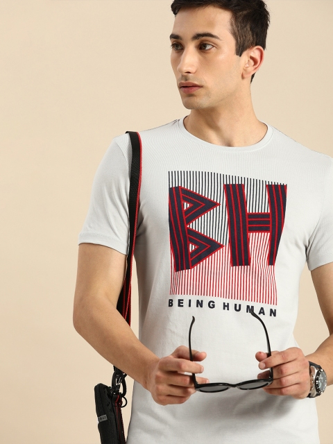 

Being Human Men White Printed Round Neck T-shirt