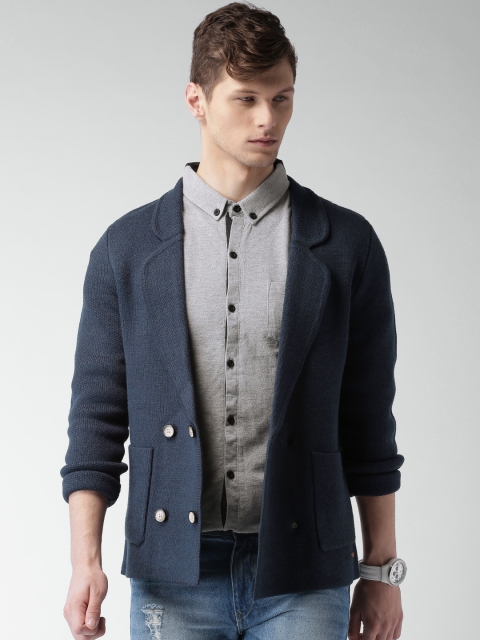 

Mast & Harbour Men Navy Cardigan, Navy blue