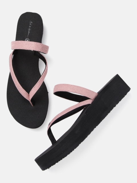 

Mast & Harbour Women Pink Solid Flip-Flops