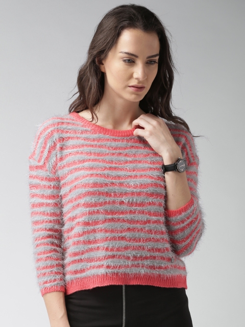 

Mast & Harbour Pink & Grey Striped Sweater