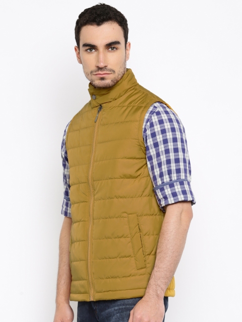 

Mast & Harbour Mustard Yellow Sleeveless Puffer Jacket