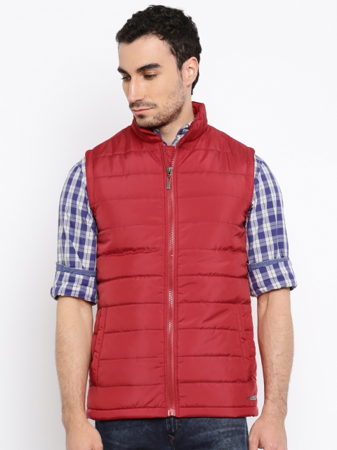 

Mast & Harbour Red Sleeveless Puffer Jacket