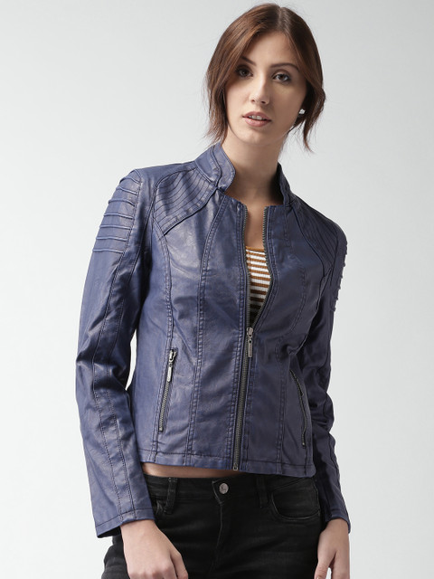 

Mast & Harbour Navy Biker Jacket, Navy blue
