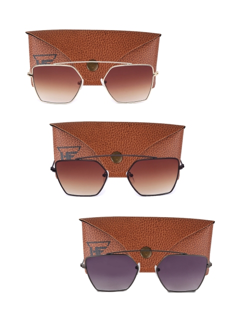 

Swiss Design Unisex Set Of 3 Sunglasses SDSG74, Brown