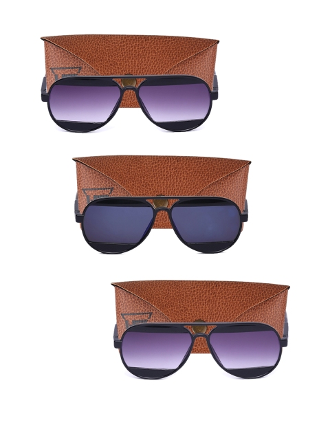 

Swiss Design Unisex Pack Of 3 Aviator Sunglasses SDSG100, Grey