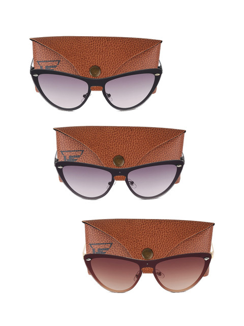 

Swiss Design Unisex Set Of 3 Cateye Sunglasses SDSG7, Grey